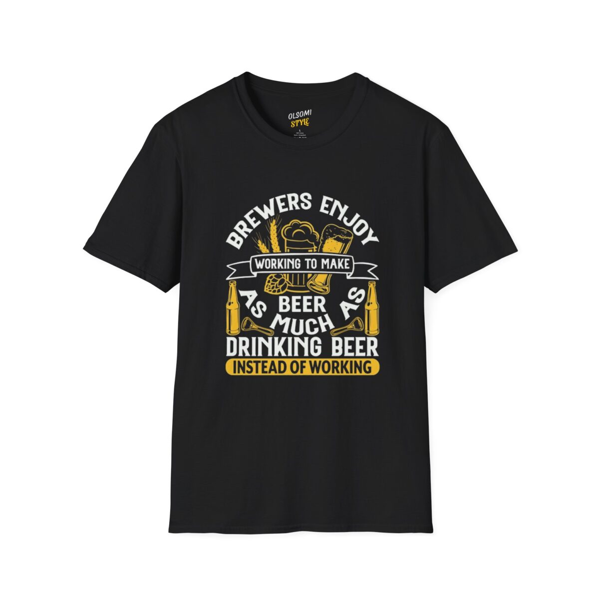 brewer t shirt 'working to make beer' graphic tee