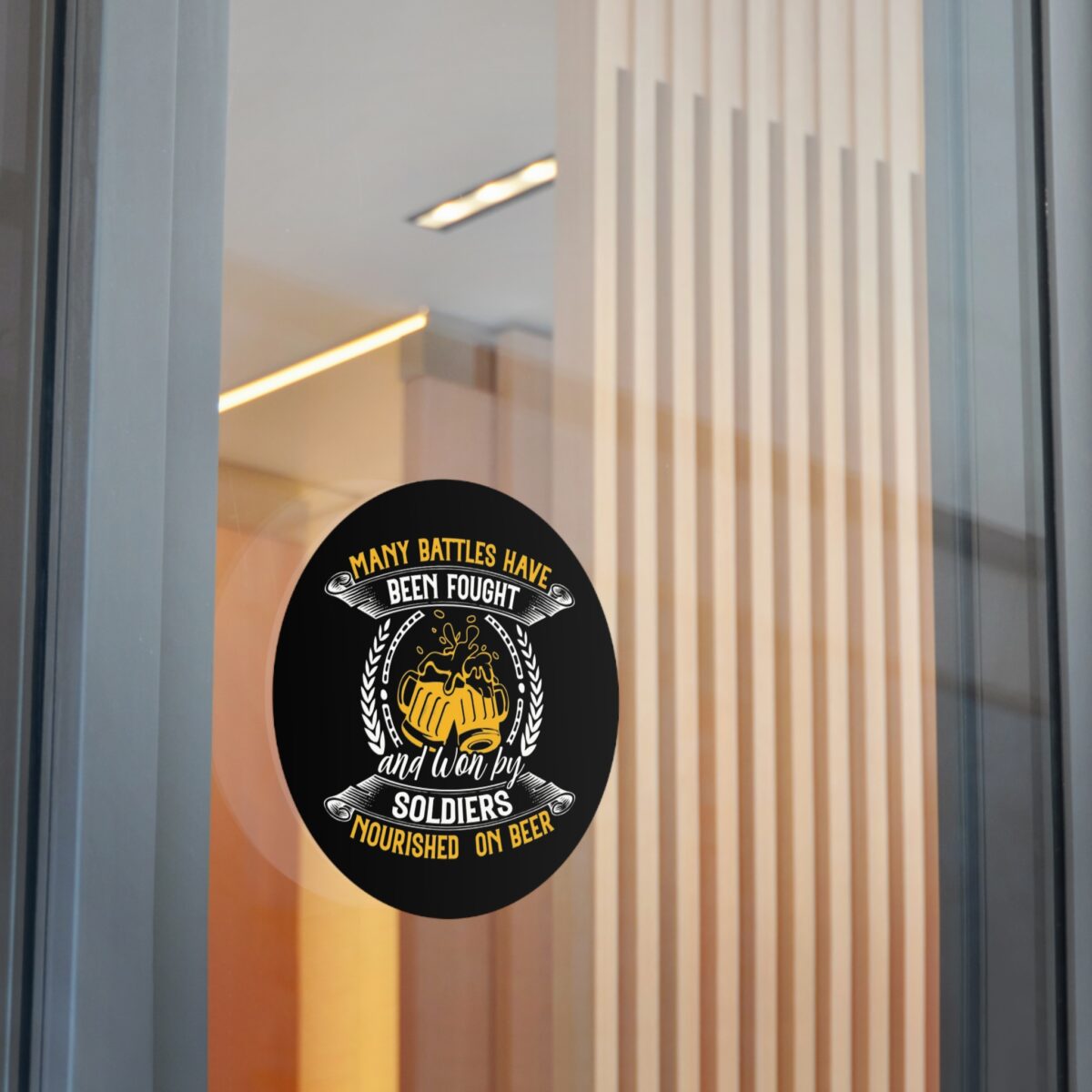 beer stickers "many battles have been fought and won by soldiers nourished on beer"