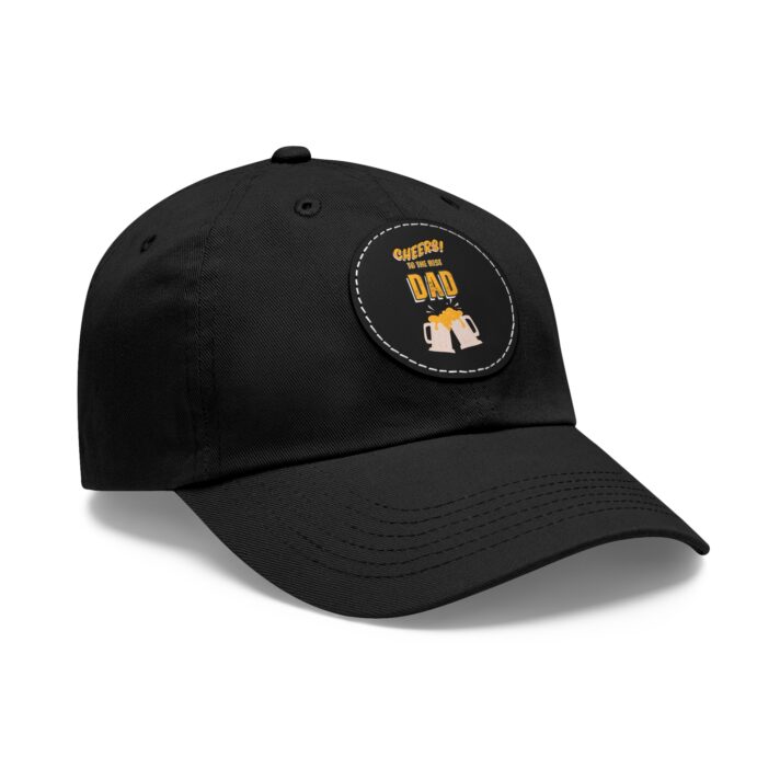 cheers to the best dad leather patch dad hat